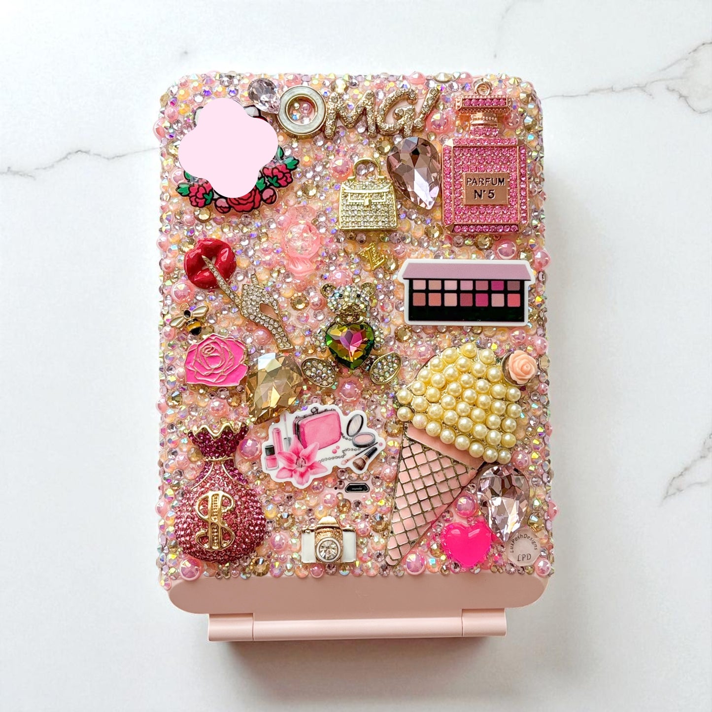 Pink Hand-Designed Vanity Mirror | LuxPoshDesigns by Lumi Haven