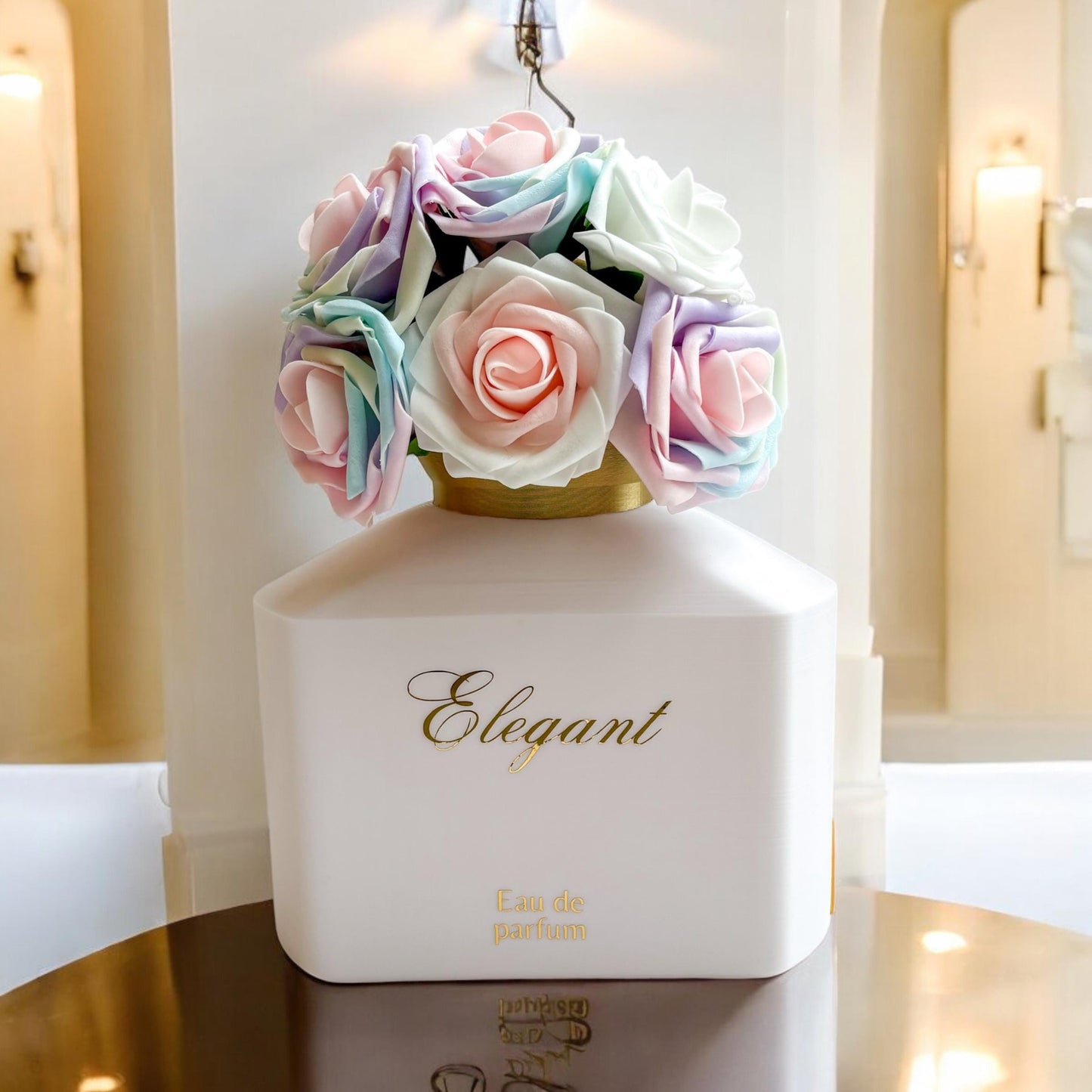 White Floral Perfume Decor