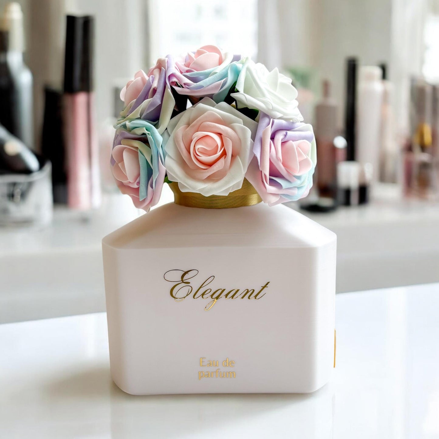 White Floral Perfume Decor