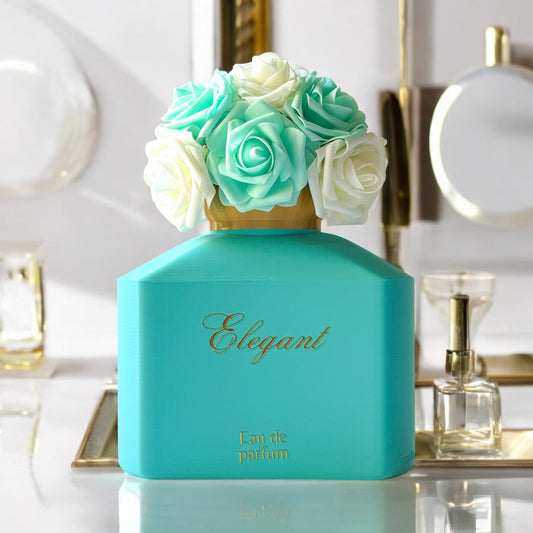 Teal Floral Perfume bottle