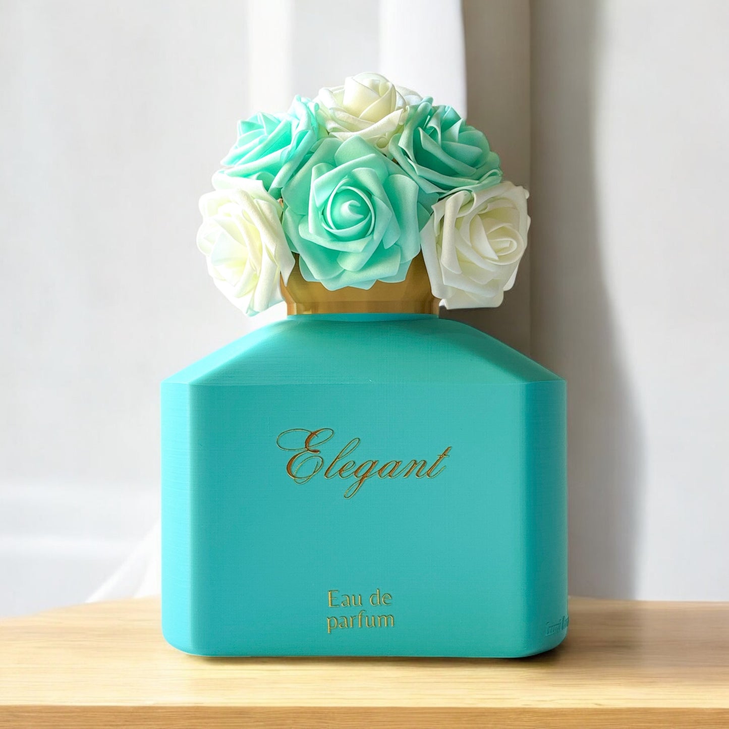 Teal Floral Perfume bottle
