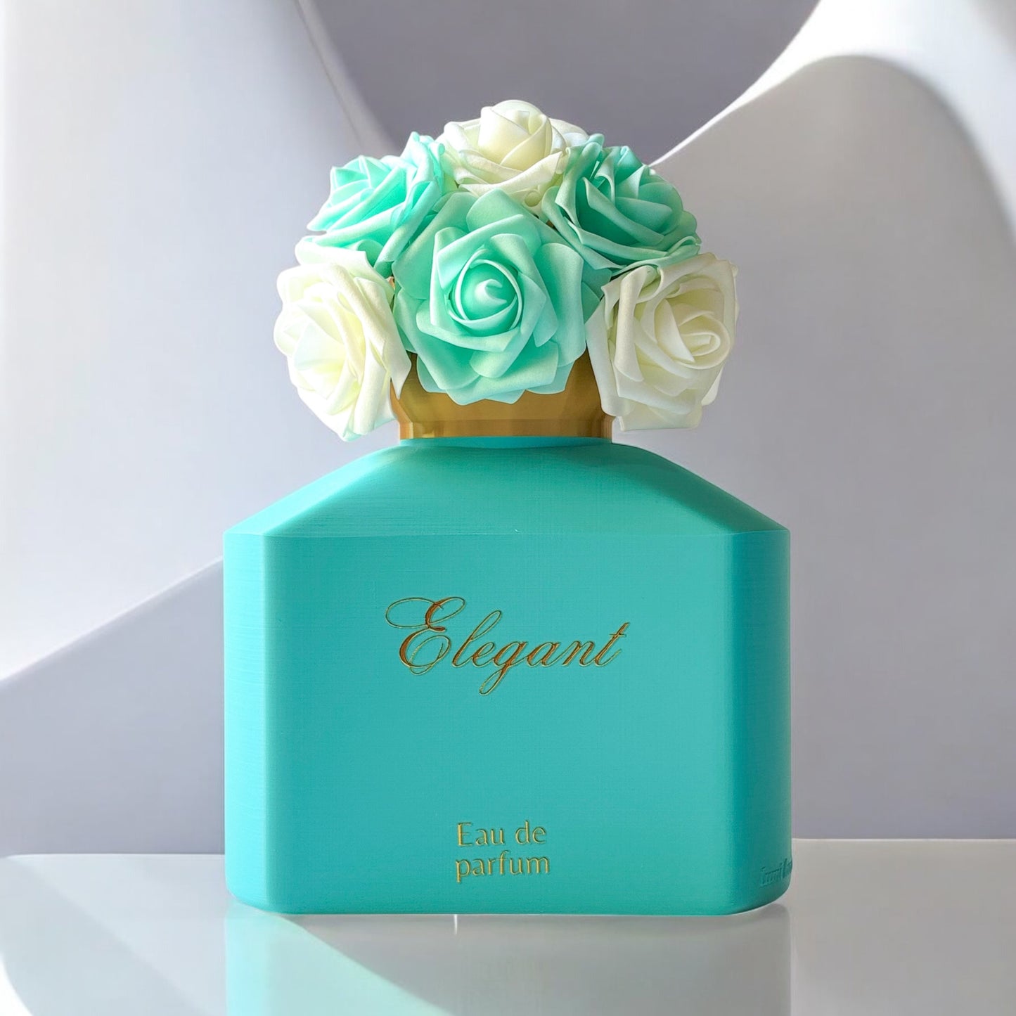 Teal Floral Perfume bottle