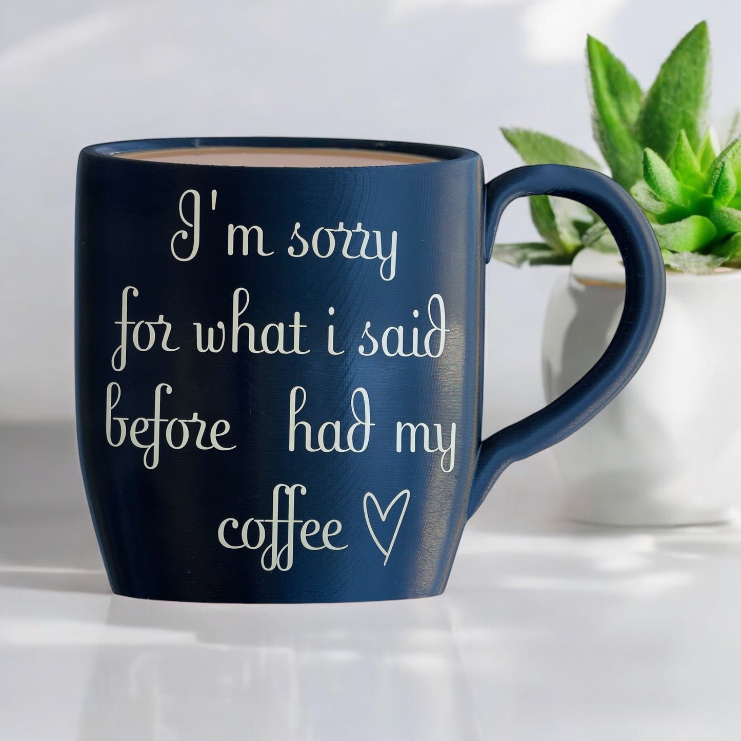 Black coffee wall mug
