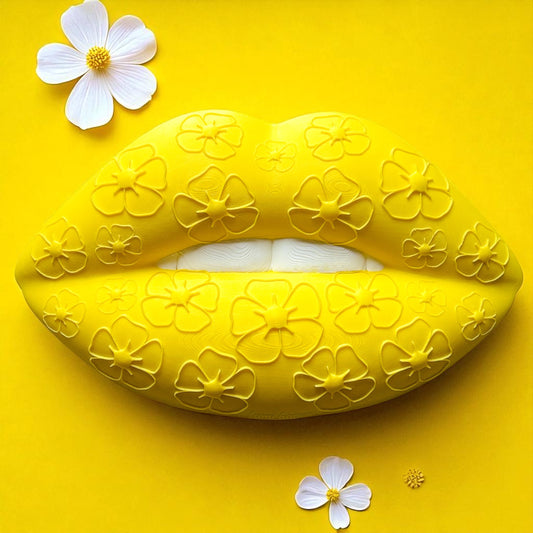 Yellow lip wall decor