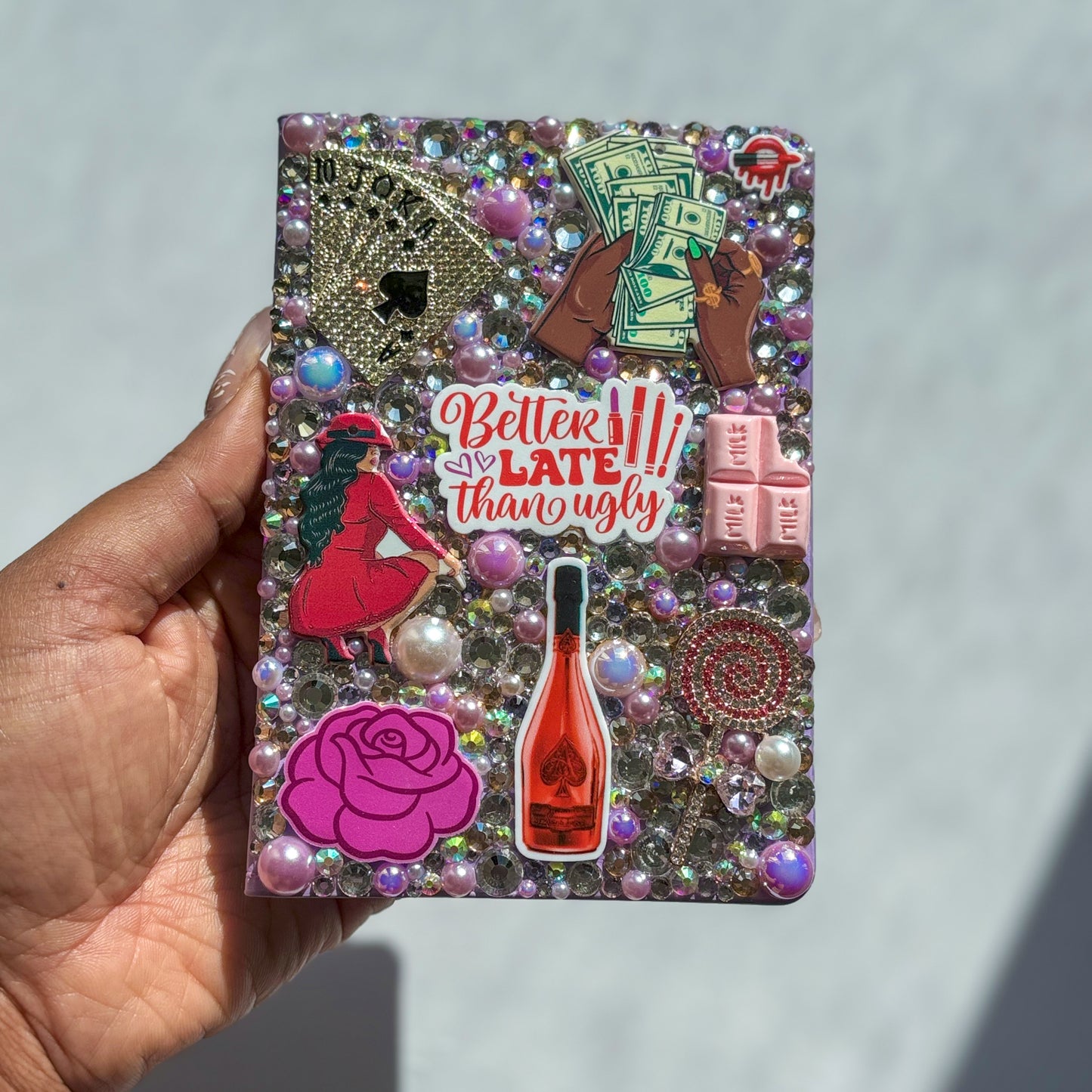 Purple Bedazzled Hand-Designed passport cover| LuxPoshDesigns by Lumi Haven