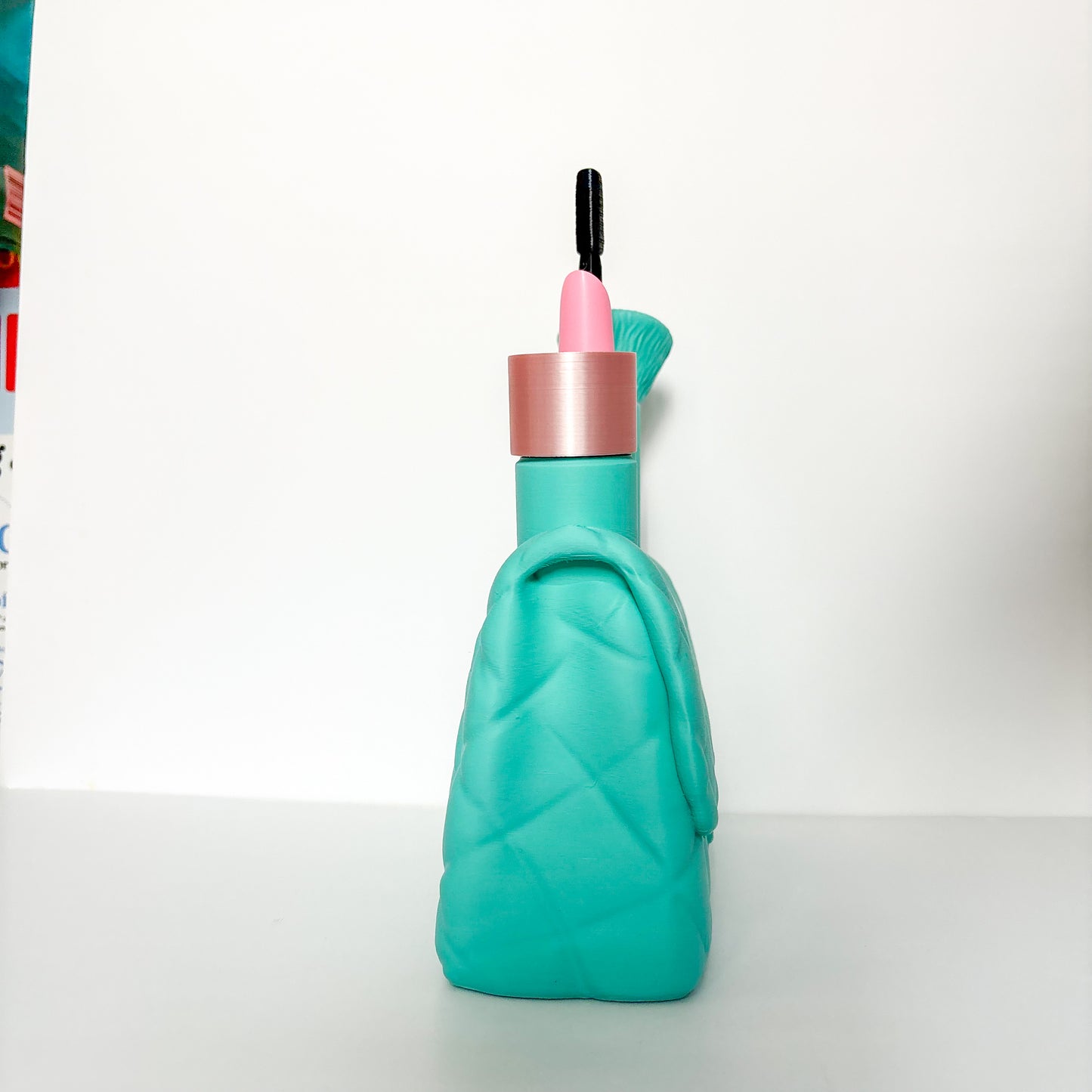 Teal Full Makeup Purse Decor