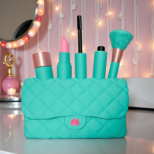 Teal Full Makeup Purse Decor