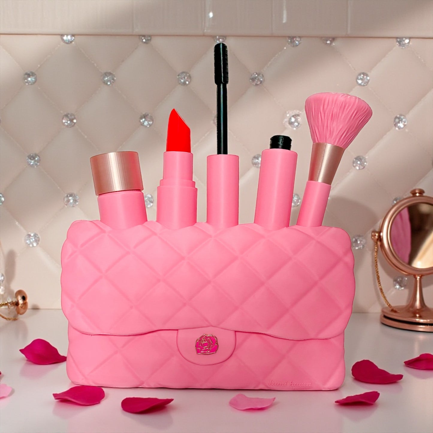 Pink Full Makeup Purse Decor