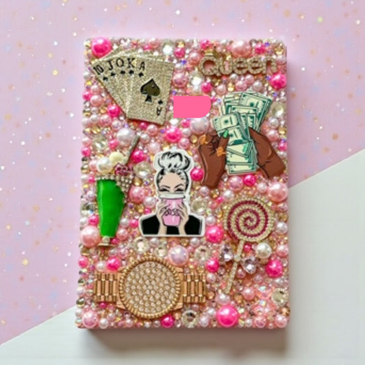 Pink Bedazzled Hand-Designed passport cover| LuxPoshDesigns by Lumi Haven