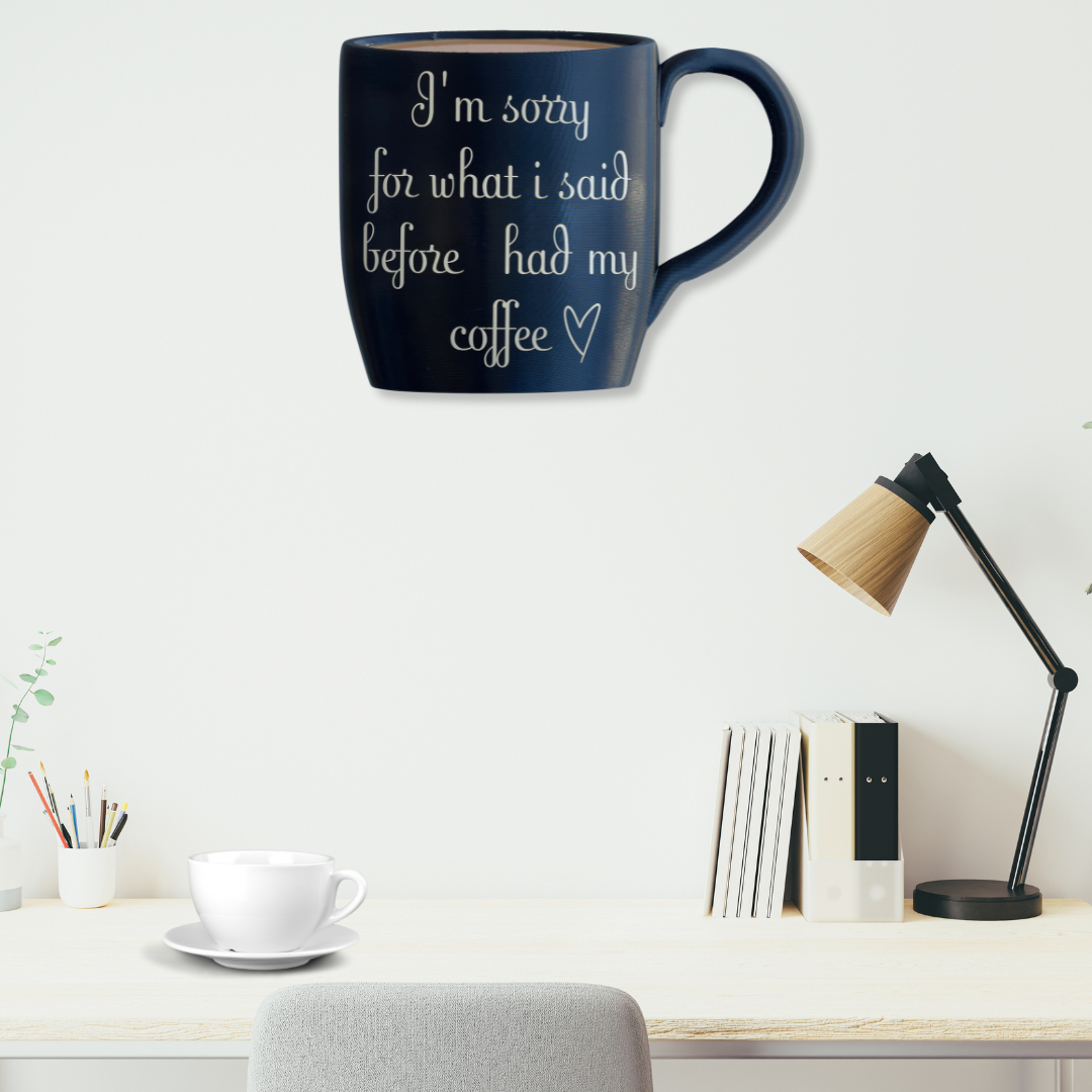 Black coffee wall mug
