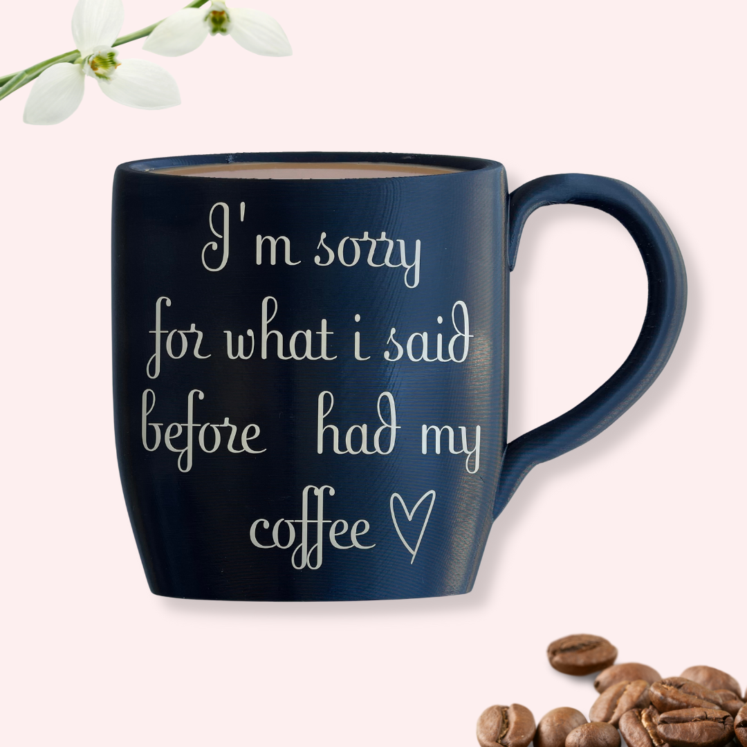Black coffee wall mug
